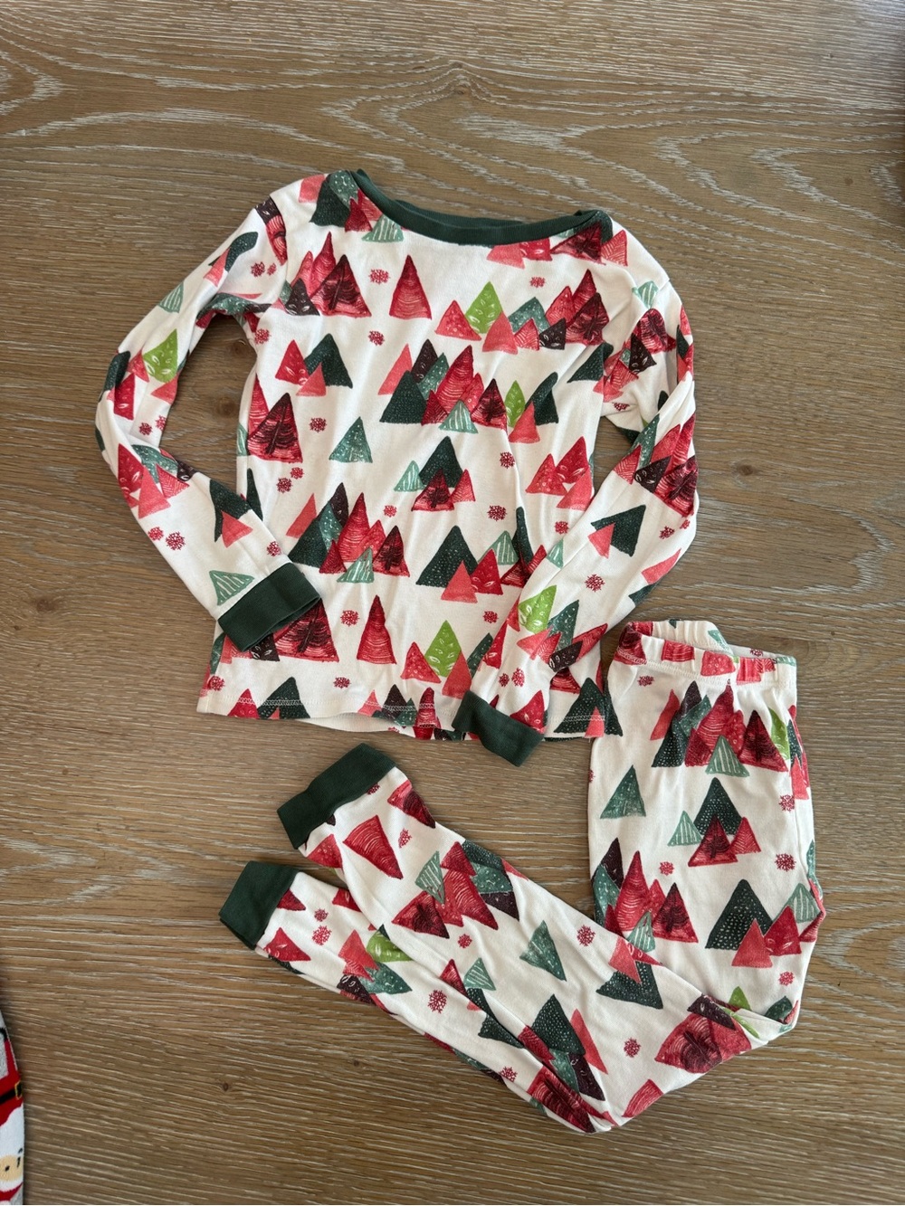 Burt's Bees Baby Pajama Set with Red, Green & Dark Green Trees, family matching